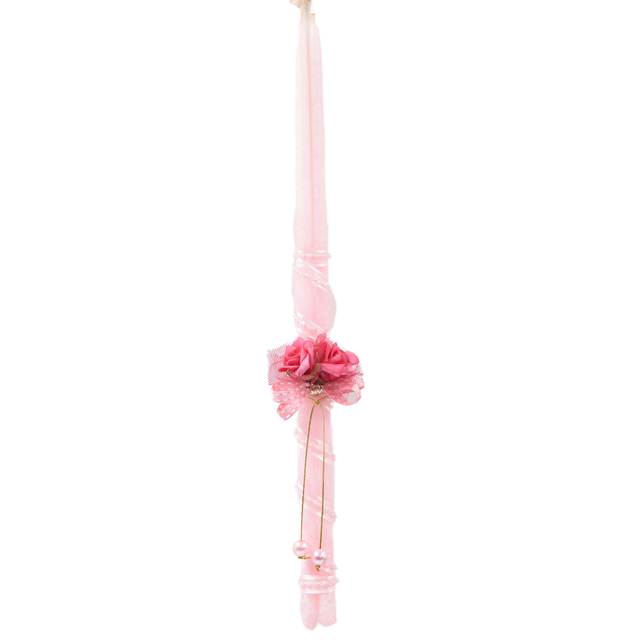 Handmade Easter candle pink