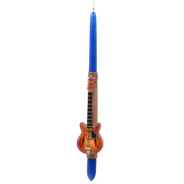Handmade Easter candle Musical Instruments blue 