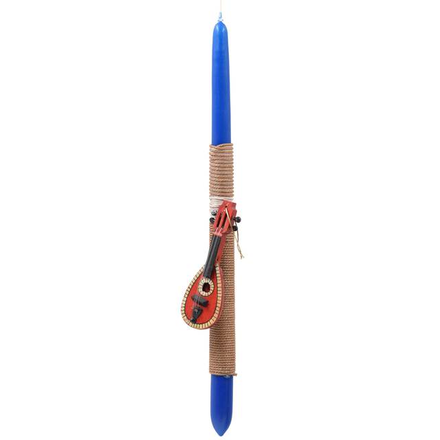 Handmade Easter candle Musical Instruments blue 