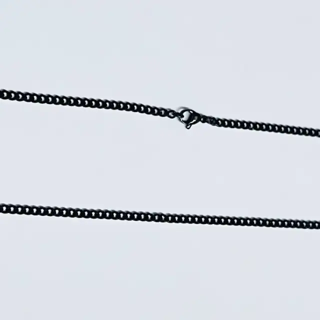 Ανδρικός σταυρός με αλυσίδα ατσάλι 316L μαύρο/ασημί  Art 01274