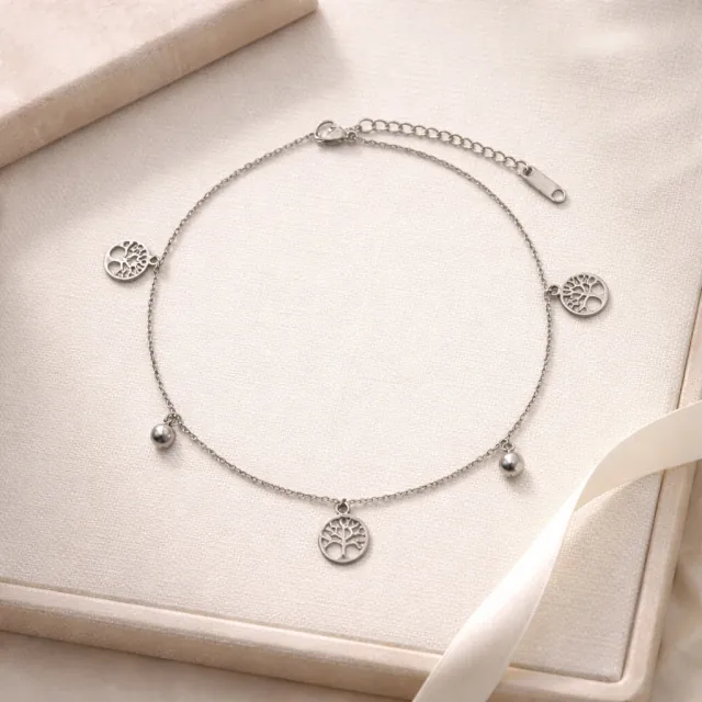 Tree of Life Stainless Steel Anklet