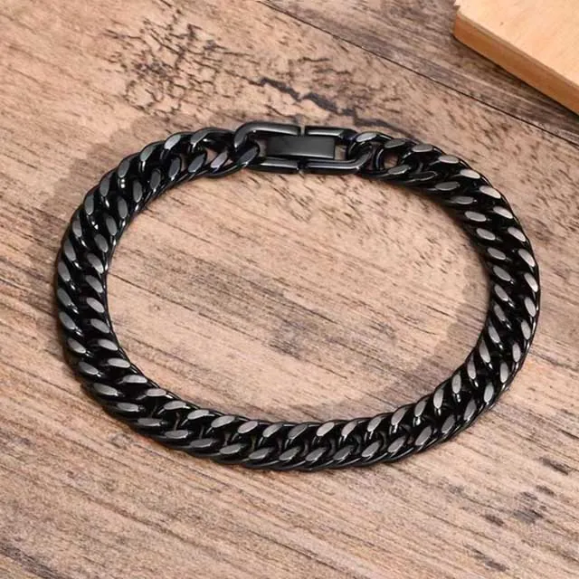 Men's stainless steel bracelet 316L black