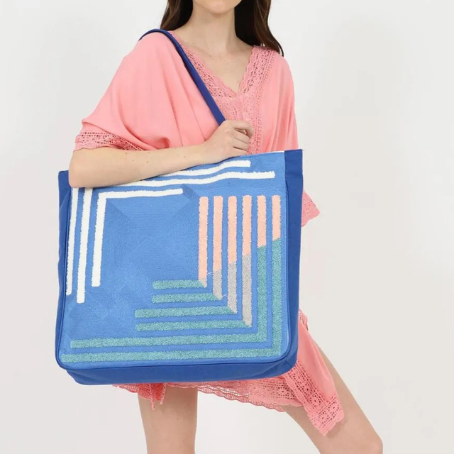 DOCA SET Beach bag - Kaftan short 13- 0900 pink/blue