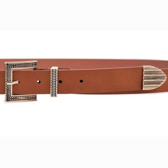 Women's square buckle belt bode 53105 camel