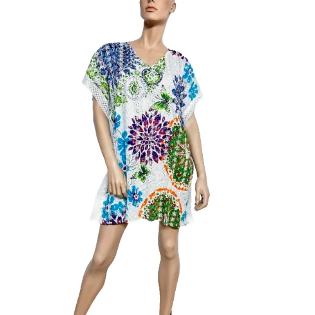 Women's Beach Kaftan platinum colourful