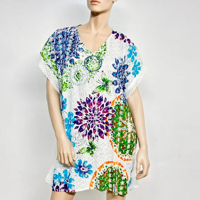 Women's Beach Kaftan platinum colourful