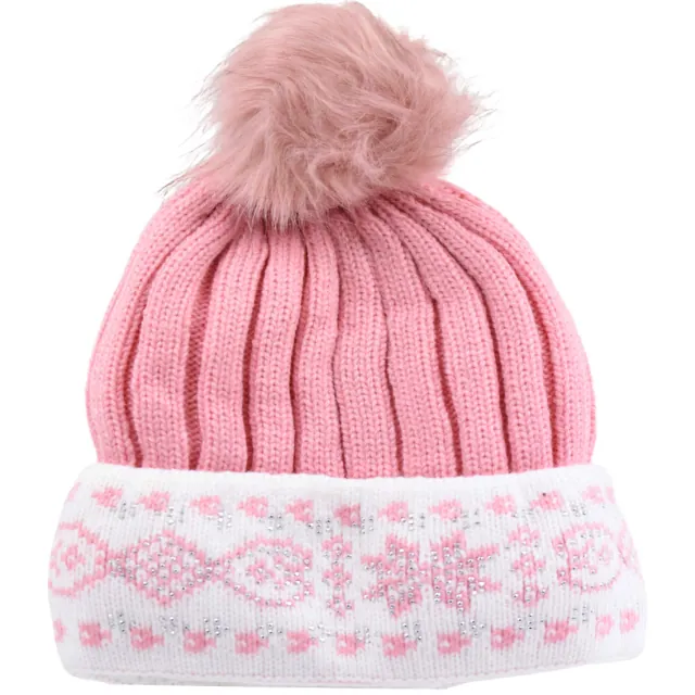 Knitted children's hat for girls bode 6390 Pink