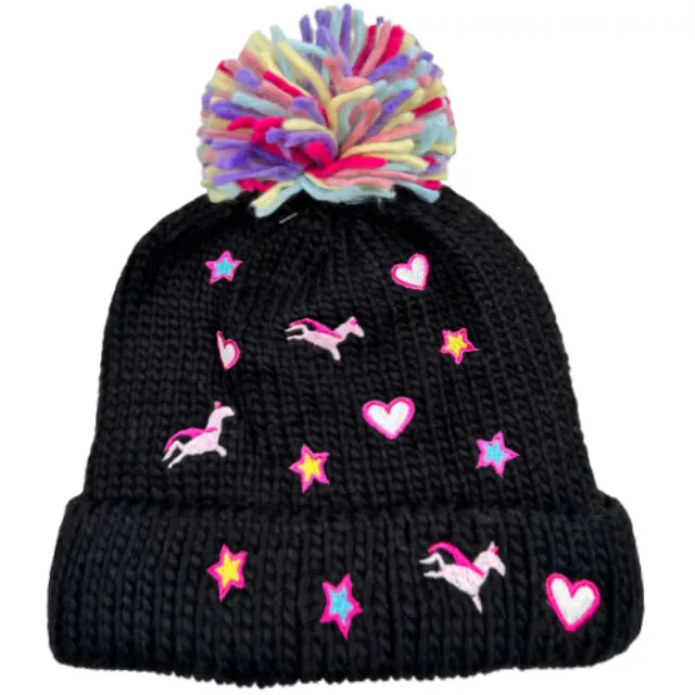 Knitted children's hat for girls bode 6392 black