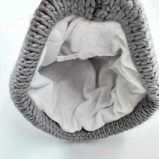 Knitted children's hat for girls bode 6392 grey