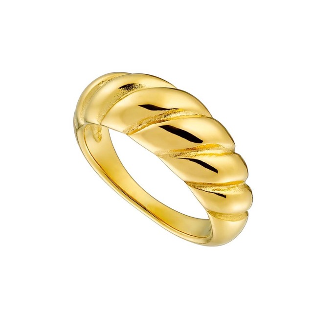 Women's ring Vintage 0,8 cm steel 316L gold-plated