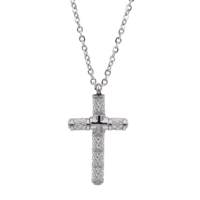 Ανδρικός σταυρός με αλυσίδα ατσάλι 316L ασημί bode 03481