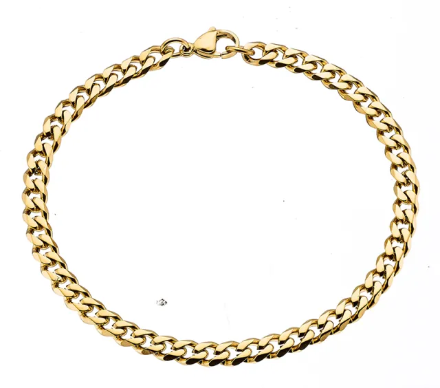 Men's Bracelet chain 4mm steel 316L gold art 00181