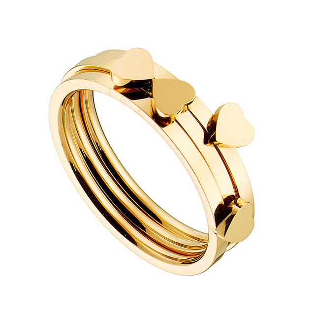 Women's ring 02449 steel 316L gold