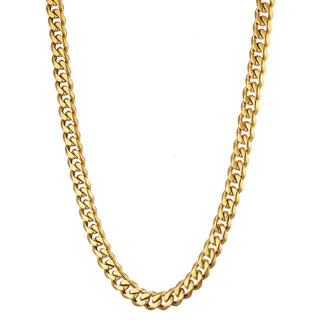 Men's 316L steel chain in gold color Art03565