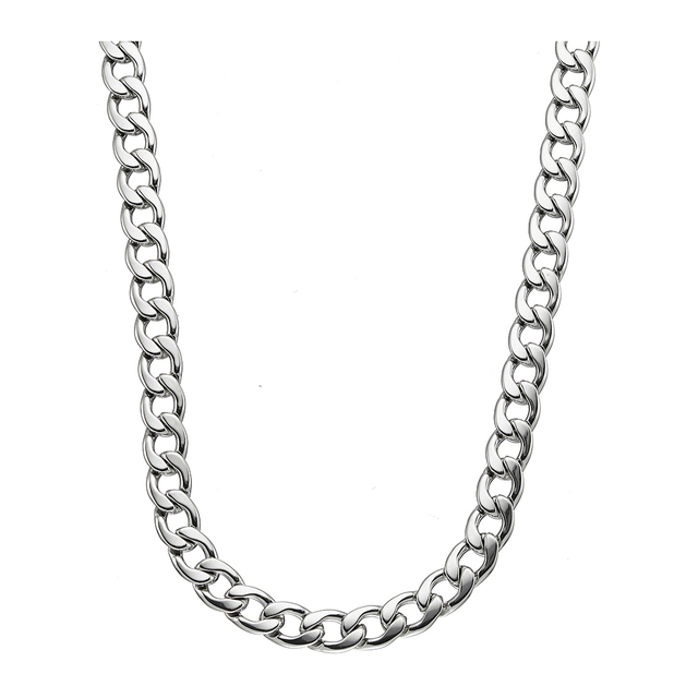 Men's 316L steel chain in silver color 