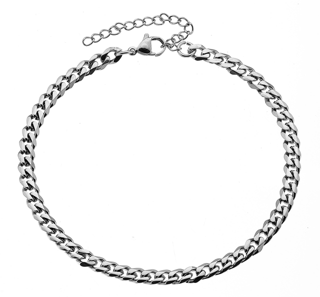 Steel foot chain 316L thick chain silver colour