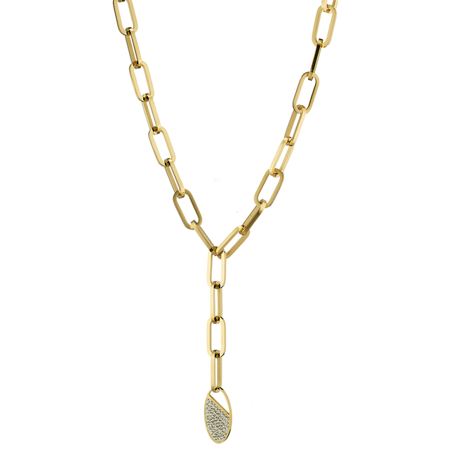 Womens necklace steel 316 L gold Art 07116