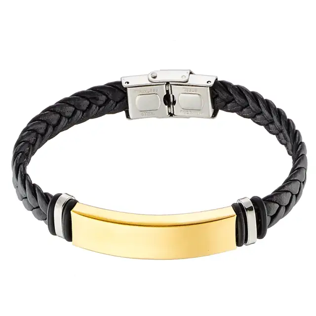 Men's steel bracelet 316L gold 