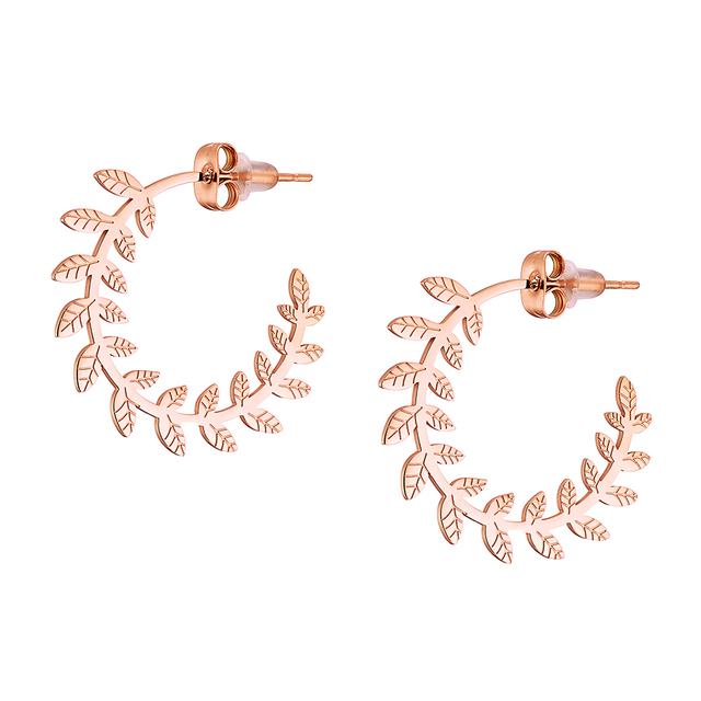 Women's earrings steel 316L rings rose-gold