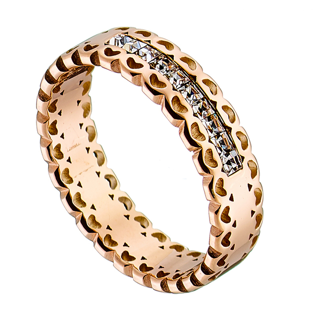 Γυναικείο δαχτυλίδι ατσάλι 316L ροζ-χρυσό Art 02457