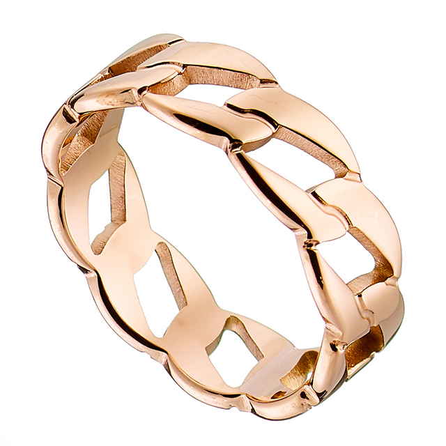 Γυναικείο δαχτυλίδι βέρα ατσάλι 316L ροζ-χρυσό Art 02460