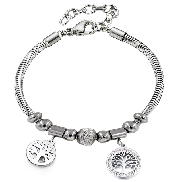 Women's steel bracelet 316L silver