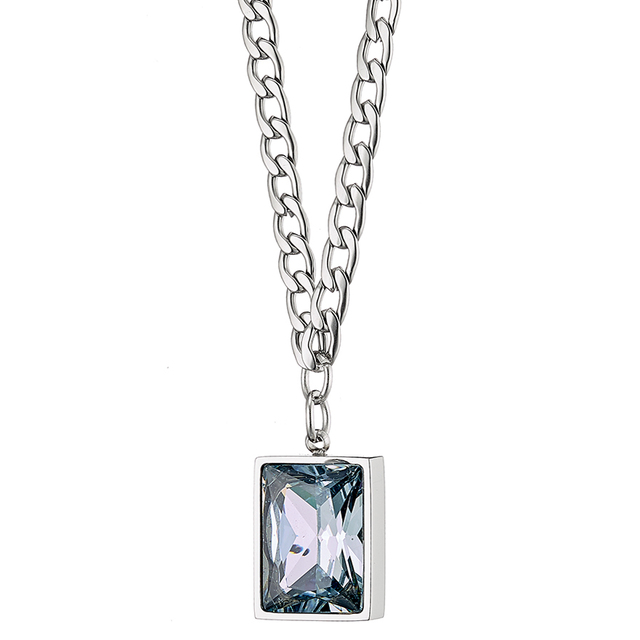 Womens necklace  steel 316 L silver Art 07132