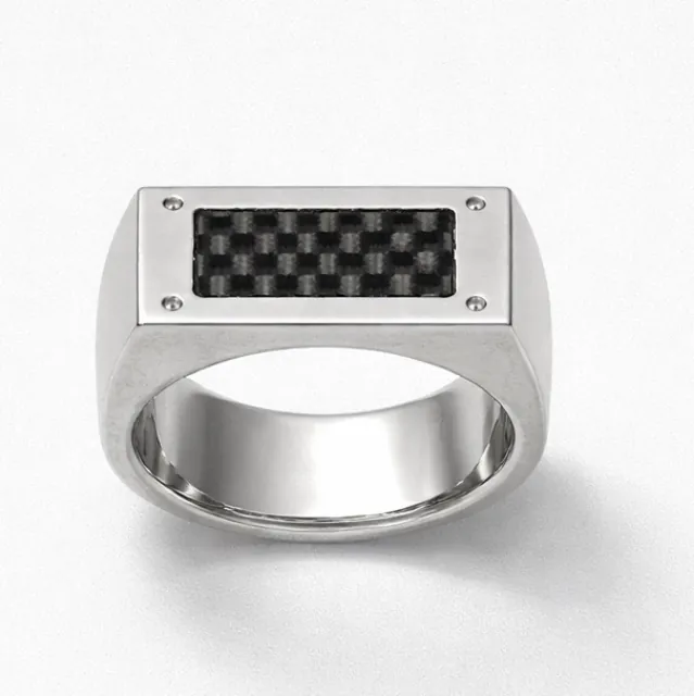 Men's Ring Stainless Steel 316L Silver/Black
