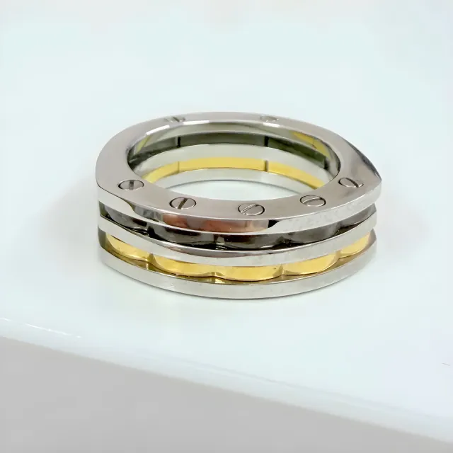 Ανδρικό Δαχτυλίδι Ανοξείδωτο Ατσάλι 316L Ασημί/Χρυσό Visetti RG010X