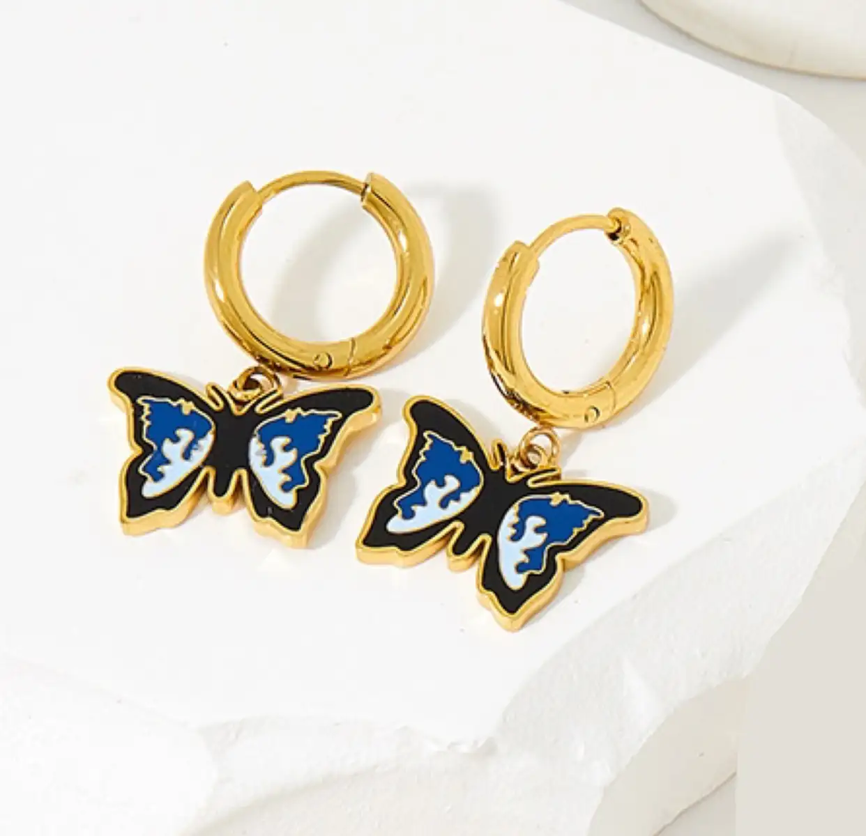 Macy's Children's Striped Enamel Butterfly Stud Earrings in 14k Gold |  CoolSprings Galleria