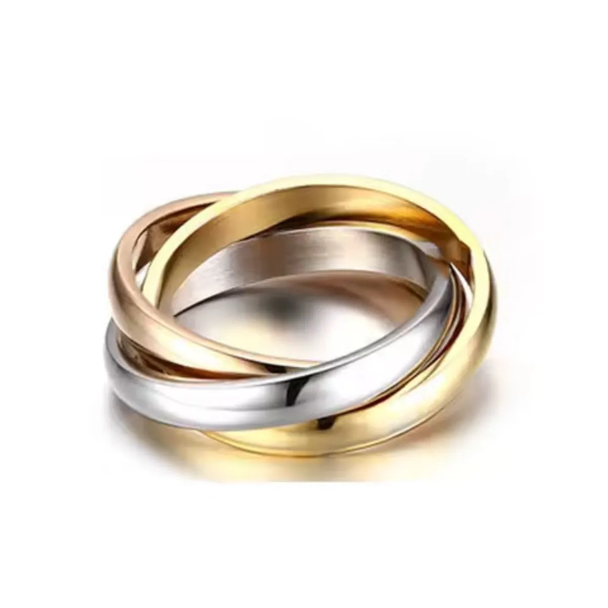 Stainless Steel Triple Ring for Women Multi Color