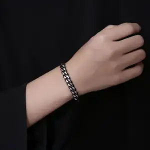 Men's bracelet BODE 00034 steel 316L silver-black colour