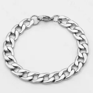 Ανδρικό Βραχιόλι χοντρή αλυσίδα 11mm από ατσάλι 316L ασημί BODE 00039
