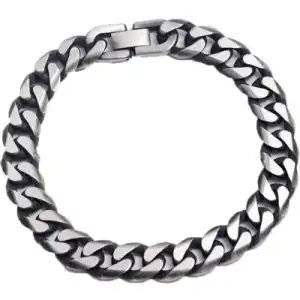 Men's bracelet BODE 00034 steel 316L silver-black colour