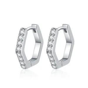 Σκουλαρίκια κρίκοι με πέτρες ζιργκόν ζευγάρι ασήμι 925 σε ασημί χρώμα bode 00340