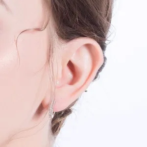 Σκουλαρίκια κρίκοι με πέτρες ζιργκόν ζευγάρι ασήμι 925 σε ασημί χρώμα bode 00340