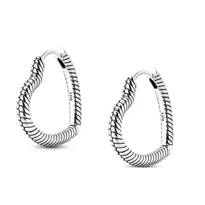 Εarrings hoops pair 25mm silver 925 