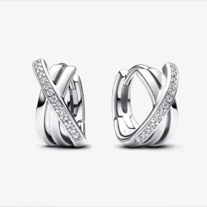 Σκουλαρίκια κρίκοι πέτρες ζιργκόν ζευγάρι ασήμι 925 ασημί bode 00347