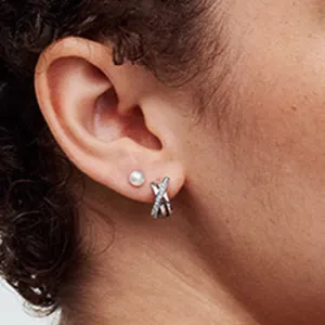 Σκουλαρίκια κρίκοι πέτρες ζιργκόν ζευγάρι ασήμι 925 ασημί bode 00347