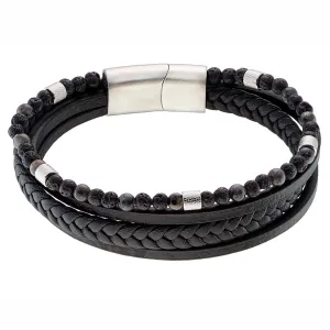 Men's steel bracelet 316L black