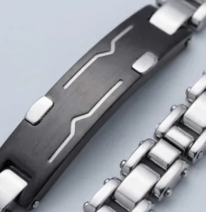 BODE Men's ID Bracelet Stainless Steel Silver 00743