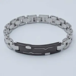 BODE Men's ID Bracelet Stainless Steel Silver 00743