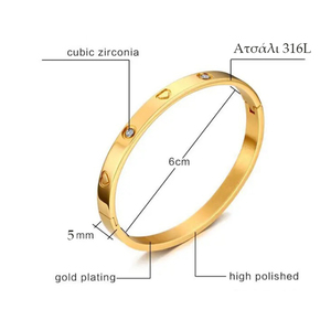 Women's steel bracelet 316L gold