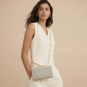 Βραδινό τσαντάκι clutch Verde  01-1329 γκρί