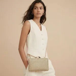 Γυναικείο τσαντάκι clutch Verde 01-1648 χρυσό