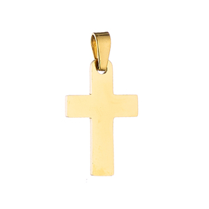  Ανδρικός σταυρός με καουτσούκ ατσάλι 316L χρυσό Art 01097