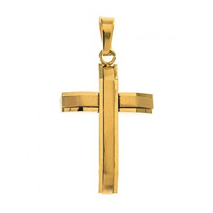 Men's steel cross with chain Art 01175 316L gold
