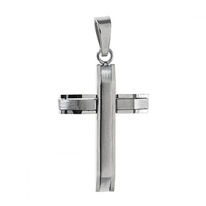 Ανδρικός σταυρός με αλυσίδα Art 01175 ατσάλι 316L ασημί