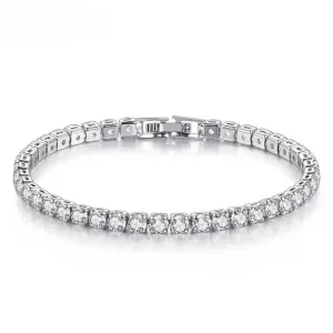Γυναικείο βραχιόλι Ασήμι 925 Ριβιέρα με άσπρες Ζιργκόν Πέτρες ασημί 01232
