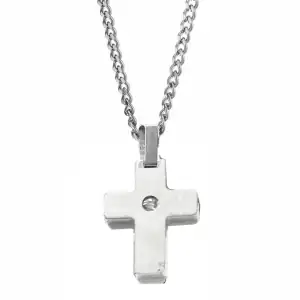 Ανδρικός σταυρός με αλυσίδα ατσάλι 316L ασημί bode 01269